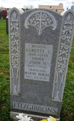 Headstone - Loretta Fitzgibbons, New York City.
